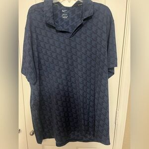 Men's Nike Dri Fit Blue Patterned Golf Shirt